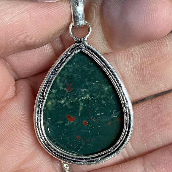 Heliotrope Bloodstone Pendant Stone Crystal Jewelry - Picture 7 of 9